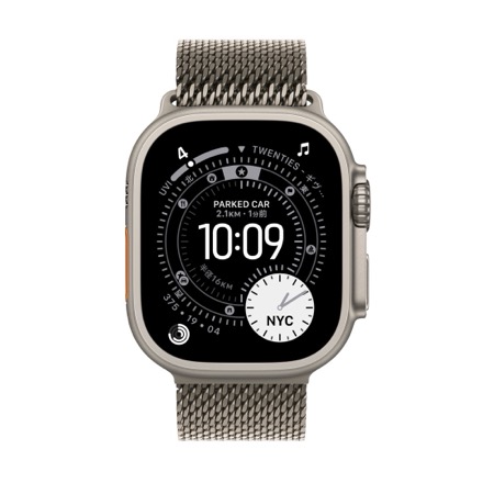 Apple Watch Ultra 3（GPS + Cellularモデル）- 49mmナチュラルチタニウムケースとナチュラルチタニウムミラネーゼループ - S