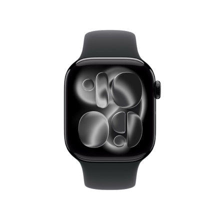Apple Watch Series 11（GPS + Cellularモデル）- 42mmジェットブラックアルミニウムケースとブラックスポーツバンド - S/M