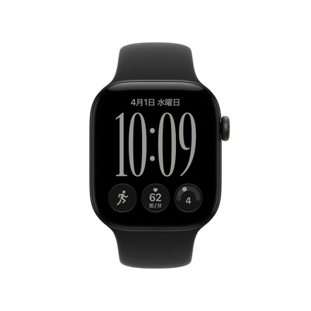 Apple Apple Watch Series 12（GPS + Cellularモデル）- 42mmブラックアルミニウムケースとブラックスポーツバンド - S/M