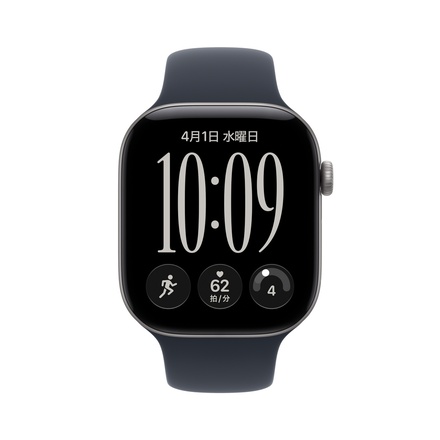 Apple Apple Watch Series 12（GPS + Cellularモデル）- 46mmスペースグレイアルミニウムケースとネイビーブルースポーツバンド - S/M