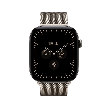 Apple Apple Watch Series 12（GPS + Cellularモデル）- 46mmナチュラルチタニウムケースとナチュラルミラネーゼループ - S/M
