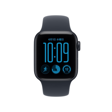 Apple Apple Watch SE 3（GPSモデル）- 40mmミッドナイトアルミニウムケースとネイビーブルースポーツバンド - S/M