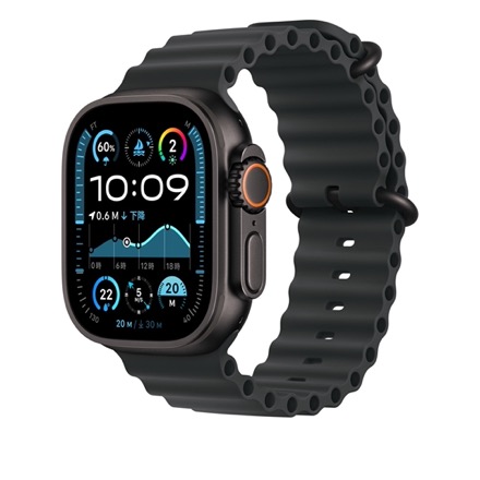 Apple Watchバンド 49mmケース用ブラックオーシャンバンドエクステンション - ブラックチタニウムの仕上げ