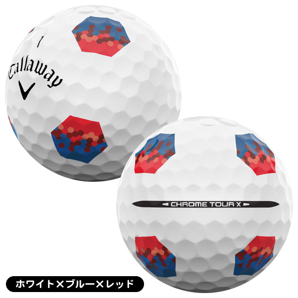 キャロウェイ クロムツアー X トゥルートラック ゴルフボール 1ダース ホワイト×ブルー×レッド