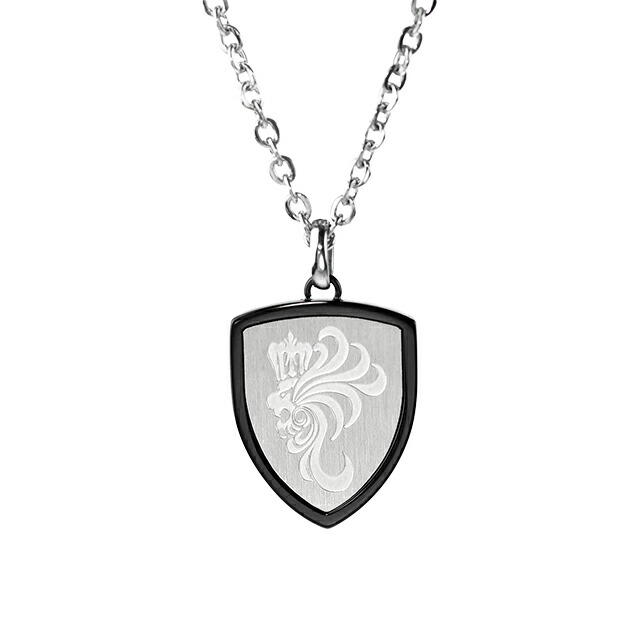 ライオンハート ネックレス メンズ ブランド LION HEART 動物 04N151SM シルバー ブラック アクセサリー