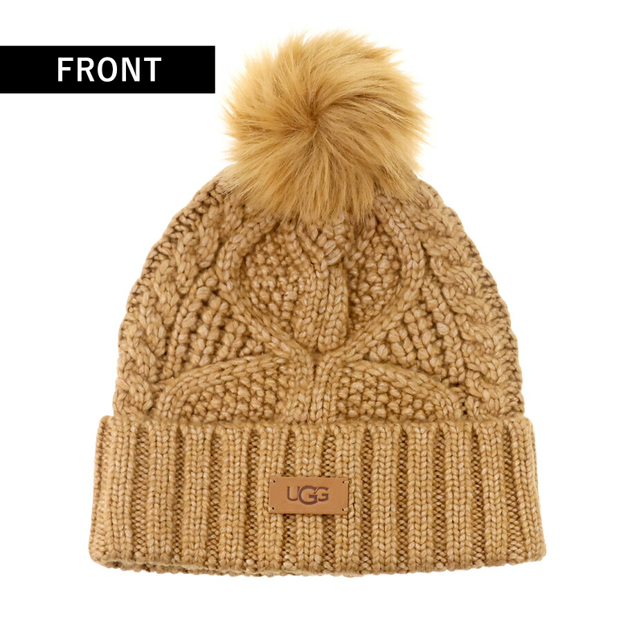 アグ ニット帽 メンズ レディース ブランド UGG CABLE BEANIE WITH POM ロゴ 100819 Chestnut 帽子