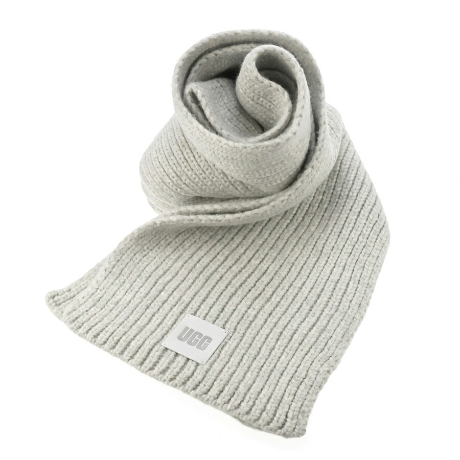 アグ マフラー メンズ レディース ブランド UGG CHUNKY RIB SCARF ロゴ 101106 Light grey 小物