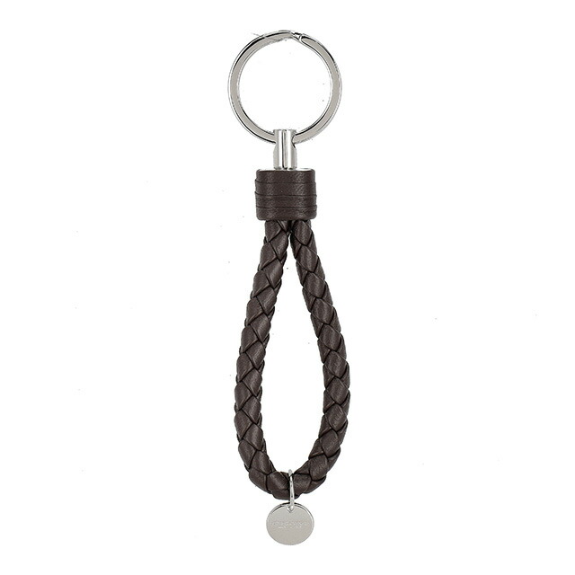 ボッテガ・ヴェネタ キーリング メンズ レディース ブランド BOTTEGA VENETA イントレチャート レザー 113539-V3UN1 ダークブラウン 高級 おしゃれ プレゼント 実用的