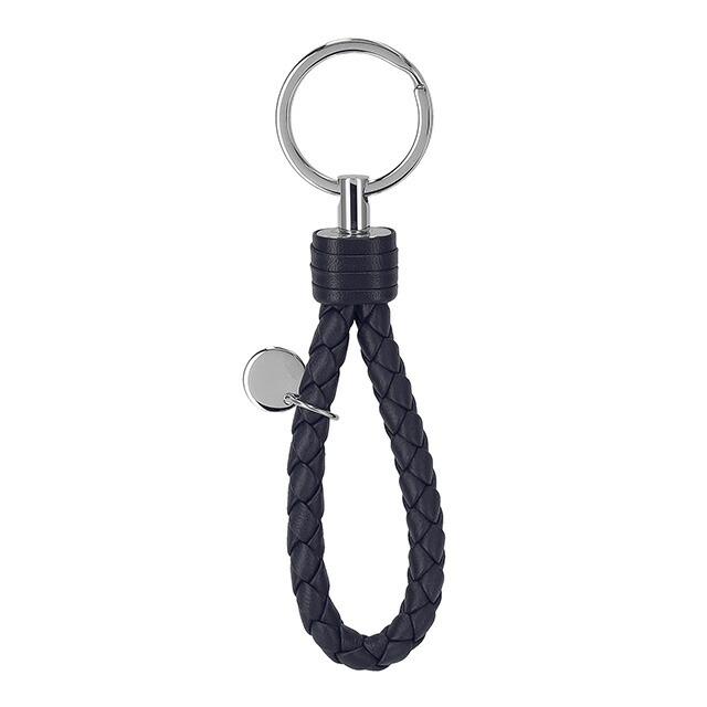 ボッテガ・ヴェネタ キーホルダー キーリング メンズ レディース BOTTEGA VENETA イントレチャート 113539 V3UN1 4039 ネイビー バッグチャーム ブランド 高級 おしゃれ プレゼント 実用的