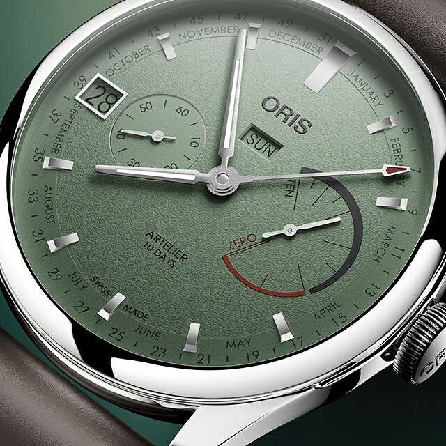 オリス アートリエ 43mm 手巻き 腕時計 ブランド メンズ ORIS 01 113 7806 4057-07 5 22 96FC アナログ グリーン ダークブラウン スイス製 高級 おしゃれ 防水 プレゼント 男性 実用的