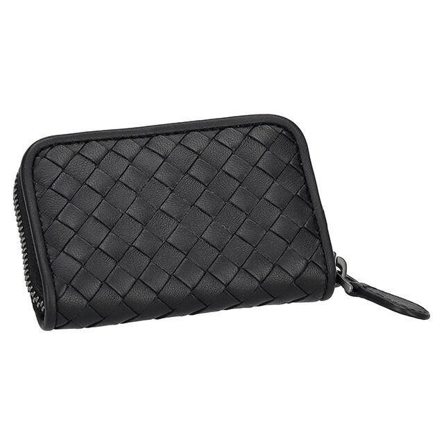 ボッテガ・ヴェネタ コインケース メンズ レディース BOTTEGA VENETA イントレチャート レザー 114075 V3UN1 1275 ブラック 小銭入れ 小さい ブランド 高級 おしゃれ プレゼント 実用的