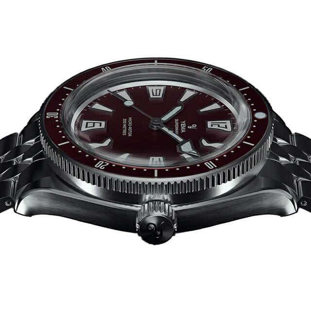 イエマ スキンダイバーCMM.20 自動巻き 腕時計 ブランド メンズ YEMA 12.25.20.11.SN.M3 アナログ ボルドー 赤 フランス製 おしゃれ 防水 プレゼント 男性 実用的