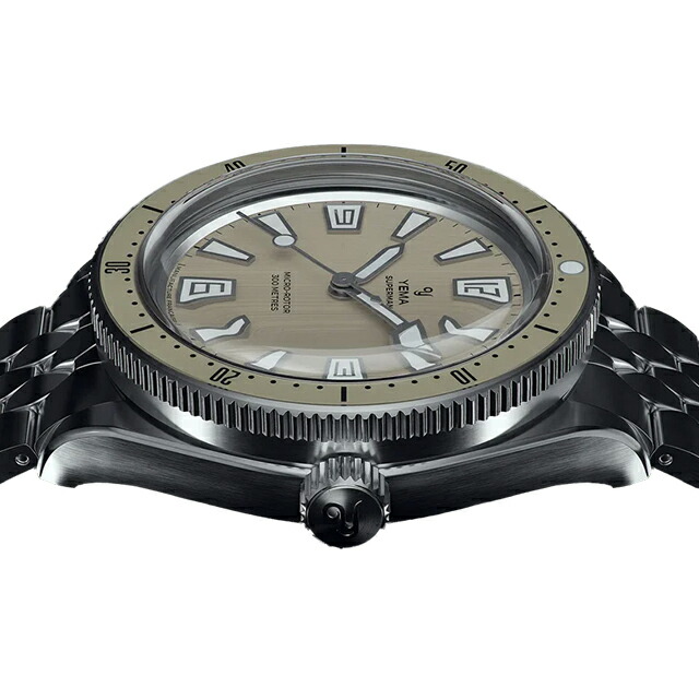 イエマ スキンダイバーCMM.20 自動巻き 腕時計 ブランド メンズ YEMA 12.25.20.33.SN.M3 アナログ ベージュ フランス製 おしゃれ 防水 プレゼント 男性 実用的