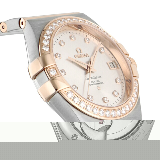 オメガ コンステレーション 35mm 自動巻き 腕時計 メンズ ダイヤモンド OMEGA 123.25.35.20.52.001 アナログ シルバー レッドゴールド 赤 スイス製 高級 ブランド おしゃれ 防水 プレゼント 男性 実用的