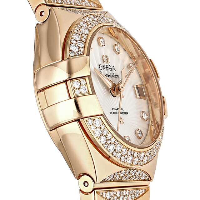 オメガ コンステレーション 27mm 自動巻き 腕時計 レディース ダイヤモンド OMEGA 123.55.27.20.55.003 アナログ ホワイト レッドゴールド 白 スイス製 高級 ブランド おしゃれ 防水 プレゼント 女性 実用的