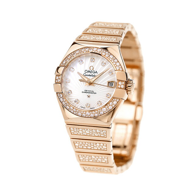 オメガ コンステレーション コーアクシャル クロノメーター 27mm 自動巻き 腕時計 レディース ダイヤモンド OMEGA 123.55.27.20.55.004 アナログ ホワイト レッドゴールド スイス製 高級 ブランド おしゃれ 防水 プレゼント 女性 実用的