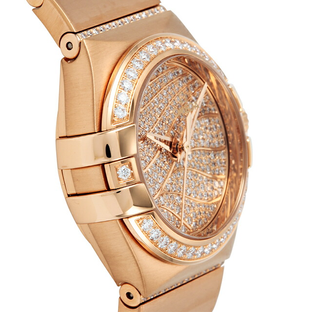 オメガ コンステレーション 27mm 自動巻き 腕時計 レディース ダイヤモンド OMEGA 123.55.27.20.55.006 アナログ レッド レッドゴールド 赤 スイス製 高級 ブランド おしゃれ 防水 プレゼント 女性 実用的