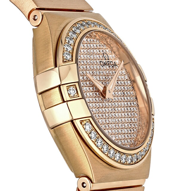 オメガ コンステレーション 27mm クオーツ 腕時計 レディース ダイヤモンド OMEGA 123.55.27.60.99.004 アナログ レッド レッドゴールド 赤 スイス製 高級 ブランド おしゃれ 防水 プレゼント 女性 実用的