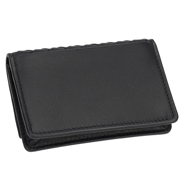 ボッテガ・ヴェネタ 名刺入れ メンズ レディース BOTTEGA VENETA イントレチャート レザー 133945 V3UN1 8803 ブラック ブランド 高級 おしゃれ プレゼント 実用的