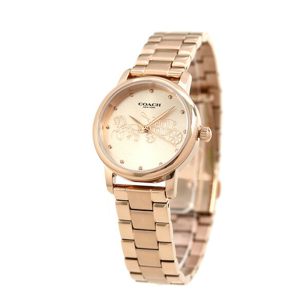 コーチ 時計 レディース COACH 腕時計 グランド 28mm 14502977 ピンクゴールド メタルベルト