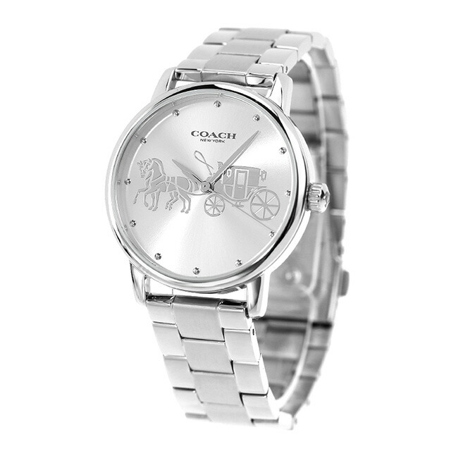 コーチ グランド クオーツ 腕時計 レディース COACH 14503074 アナログ シルバー ブランド おしゃれ 防水 軽い 華奢 かわいい プレゼント 女性 実用的