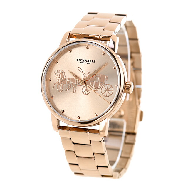 コーチ グランド クォーツ 電池式 腕時計 ブランド レディース COACH 14503740 アナログ ピンクゴールド おしゃれ 防水 軽い 華奢 かわいい プレゼント 女性 実用的