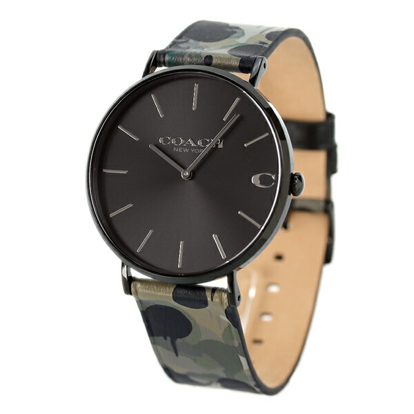 コーチ 腕時計 メンズ チャールズ 41mm クオーツ 14602573 COACH ブラック カーキ ブランド おしゃれ 防水 プレゼント 男性 実用的