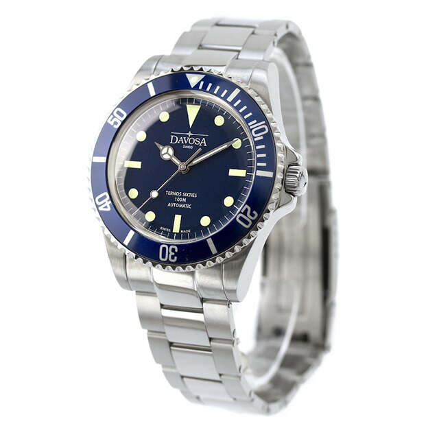 ダボサ テルノス シックスティズ 自動巻き 腕時計 メンズ DAVOSA 161.525.40 アナログ ブルー スイス製 ブランド おしゃれ 防水 プレゼント 男性 実用的