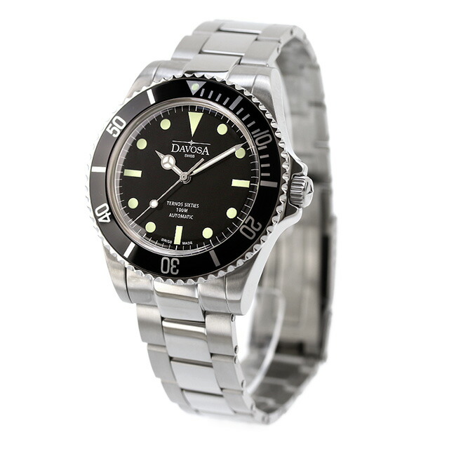 ダボサ テルノス シックスティズ 自動巻き 腕時計 メンズ DAVOSA 161.525.50 アナログ ブラック 黒 スイス製 ブランド おしゃれ 防水 プレゼント 男性 実用的
