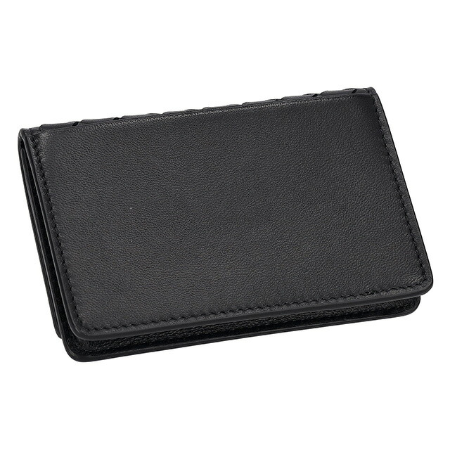 ボッテガ・ヴェネタ 名刺入れ メンズ レディース BOTTEGA VENETA イントレチャート レザー 174646 V3UN1 1275 ブラック ブランド 高級 おしゃれ プレゼント 実用的