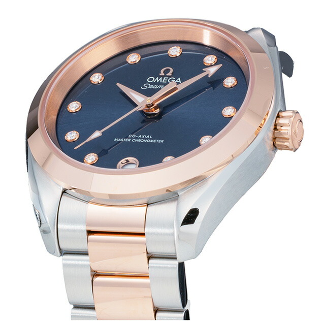 オメガ シーマスター 33mm 自動巻き 腕時計 ブランド レディース コーアクシャル OMEGA SEAMASTER 220.20.34.20.53.001 アナログ ブルー セドナゴールド スイス製 高級 おしゃれ 防水 プレゼント 女性 実用的