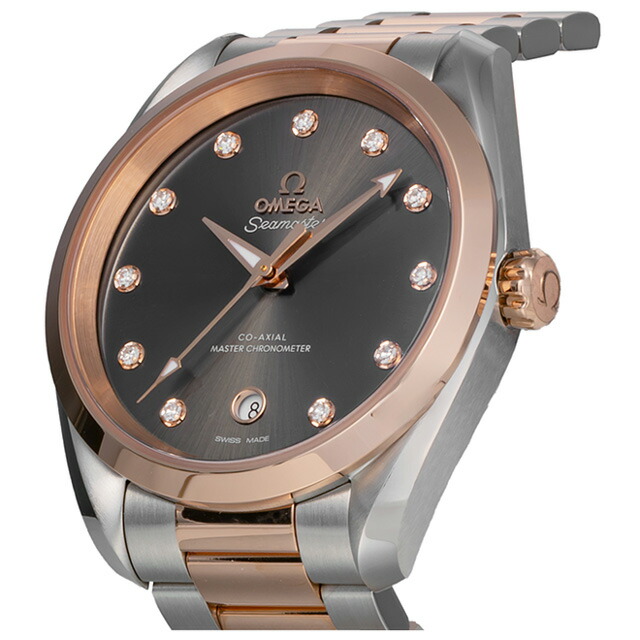 オメガ シーマスター アクアテラ 38mm 自動巻き 腕時計 ブランド レディース OMEGA SEAMASTER 220.20.38.20.56.001 アナログ グレー セドナゴールド スイス製 高級 おしゃれ 防水 プレゼント 女性 実用的