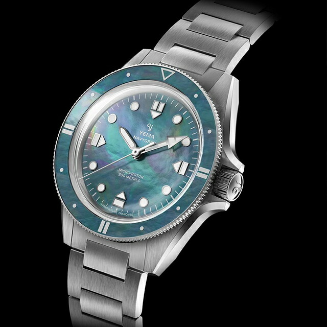 イエマ ネイビーグラフ・パール CMM.20 リミテッドエディション 自動巻き 腕時計 ブランド メンズ 数量限定 YEMA 22.25.20.55.SNL.M アナログ マザーオブパール フランス製 おしゃれ 防水 プレゼント 男性 実用的