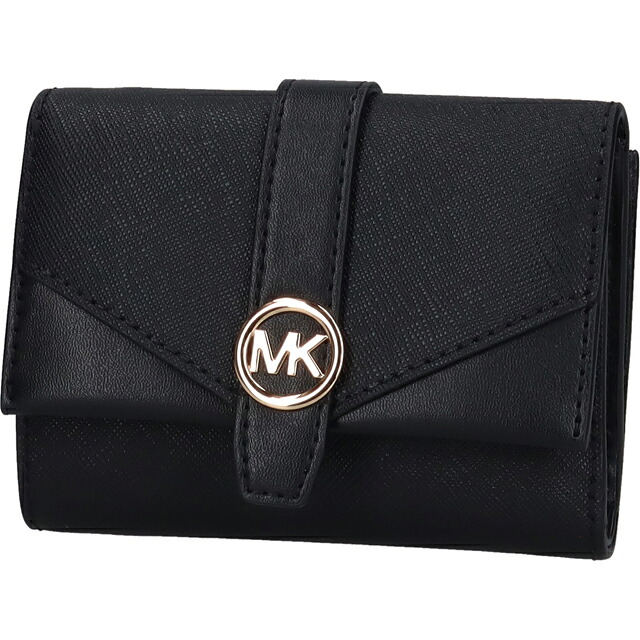 マイケルコース 二つ折り財布 二折財布 コンパクト レディース アウトレットブランド MICHAEL KORS グリニッチ 35S5GGRE6L-BK BLACK ウォレット 高級 おしゃれ プレゼント 実用的