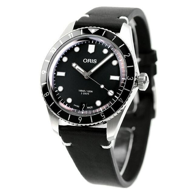 オリス ダイバーズ 65 12H 腕時計 メンズ 40mm 自動巻き 革ベルト ORIS 01 400 7772 4054-07 5 20 82 アナログ ブラック 黒 スイス製 高級 ブランド おしゃれ 防水 プレゼント 男性 実用的