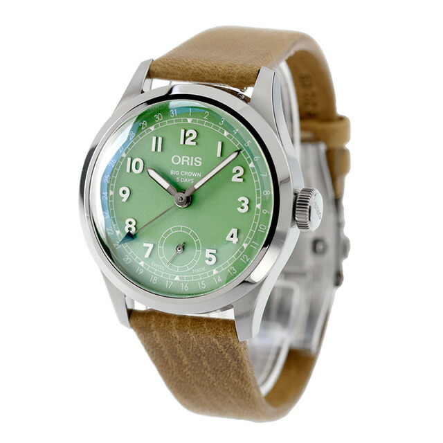 オリス ビッククラウン ポインターデイト 40mm 自動巻き 腕時計 ブランド メンズ ORIS 01 403 7799 4067-07 6 20 09FC アナログ グリーン スイス製 高級 おしゃれ 防水 プレゼント 男性 実用的