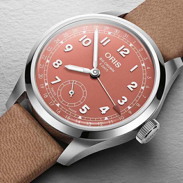 オリス ビッククラウン ポインターデイト 40mm 自動巻き 腕時計 ブランド メンズ ORIS 01 403 7799 4068-07 6 20 11FC アナログ レッド 赤 スイス製 高級 おしゃれ 防水 プレゼント 男性 実用的