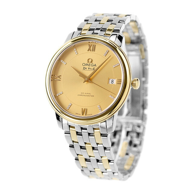 オメガ デビル 37mm 自動巻き K18 腕時計 メンズ ダイヤモンド OMEGA 424.20.37.20.58.001 アナログ ゴールド スイス製 高級 ブランド おしゃれ 防水 プレゼント 男性 実用的