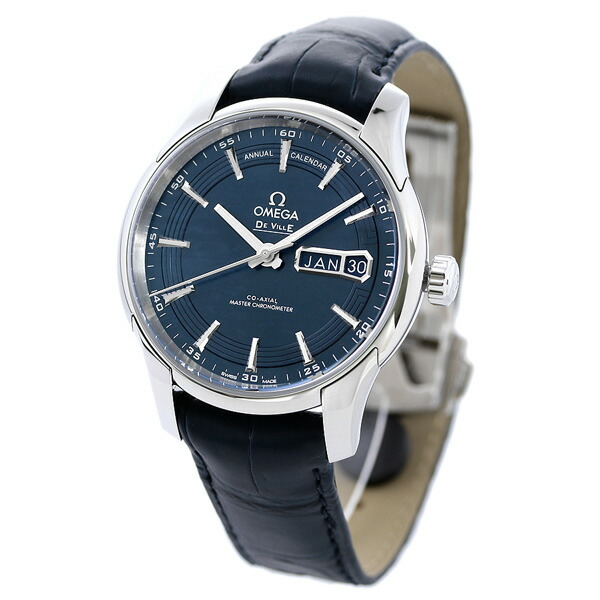 オメガ デビル アワービジョン コーアクシャル マスタークロノメーター アニュアルカレンダー 41mm 自動巻き 腕時計 433.33.41.22.03.001 OMEGA ブルー 高級 ブランド おしゃれ 防水 プレゼント 男性 実用的