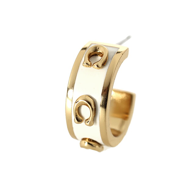 コーチ ピアス レディース COACH スタッド 両耳用 448375 GLD 100 ホワイト ゴールド アクセサリー ジュエリー ブランド 高級 おしゃれ プレゼント 女性 実用的 かわいい