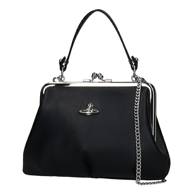 ヴィヴィアン ウエストウッド ハンドバッグ レディース ブランド Vivienne Westwood がま口 2WAY 4B010007W BLACK ビビアン 軽量 小さめ 手提げ 高級 おしゃれ プレゼント 女性 実用的 かわいい