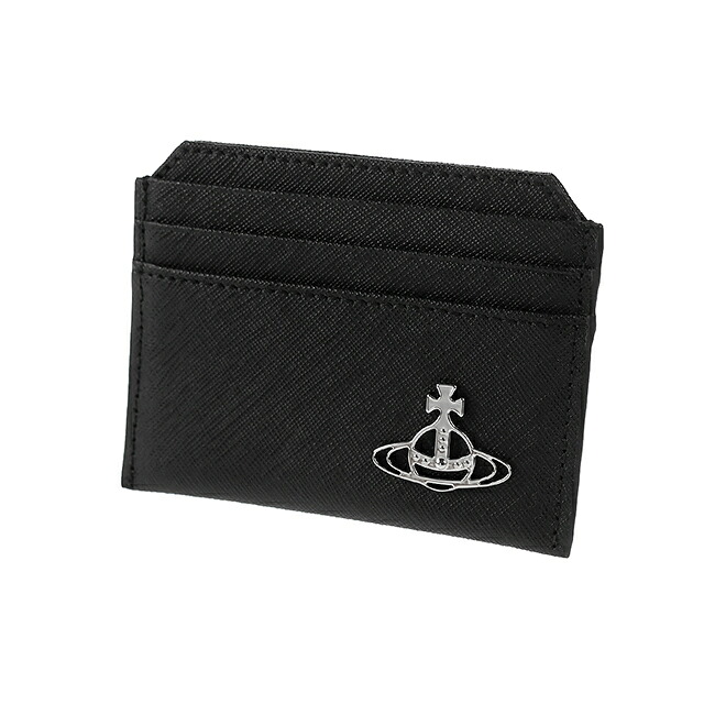 ヴィヴィアン ウエストウッド カードケース コンパクト メンズ レディース ブランド Vivienne Westwood SAFFIANO ロゴ 51110022 L001N N402 BLACK ビビアン 定期入れ 高級 おしゃれ プレゼント 実用的