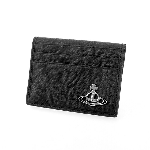ヴィヴィアン ウエストウッド カードケース コンパクト メンズ レディース ブランド Vivienne Westwood ロゴ 51110023 S000B N401 BLACK ビビアン 定期入れ 高級 おしゃれ プレゼント 実用的
