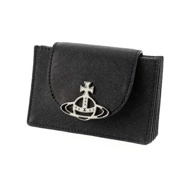 ヴィヴィアン ウエストウッド カードケース コンパクト メンズ レディース ブランド Vivienne Westwood SAFFIANO ロゴ 51110052 L001N N402 BLACK ビビアン 定期入れ 高級 おしゃれ プレゼント 実用的
