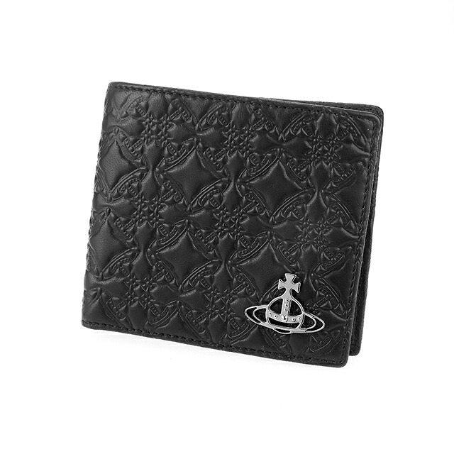 ヴィヴィアン ウエストウッド 二つ折り財布 二折財布 コンパクト メンズ ブランド Vivienne Westwood ロゴ 5115002PM L003E N403 BLACK ビビアン ウォレット 高級 おしゃれ プレゼント 実用的