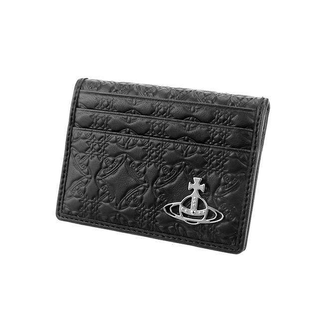 ヴィヴィアン ウエストウッド カードケース コンパクト メンズ レディース ブランド Vivienne Westwood ロゴ 5402000EM L003E N403 BLACK ビビアン 定期入れ 高級 おしゃれ プレゼント 実用的