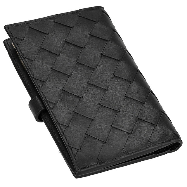 ボッテガ・ヴェネタ 二つ折り財布 メンズ レディース BOTTEGA VENETA イントレチャート レザー 609070 V3UH2 8425 ブラック ウォレット ブランド 高級 おしゃれ プレゼント 実用的