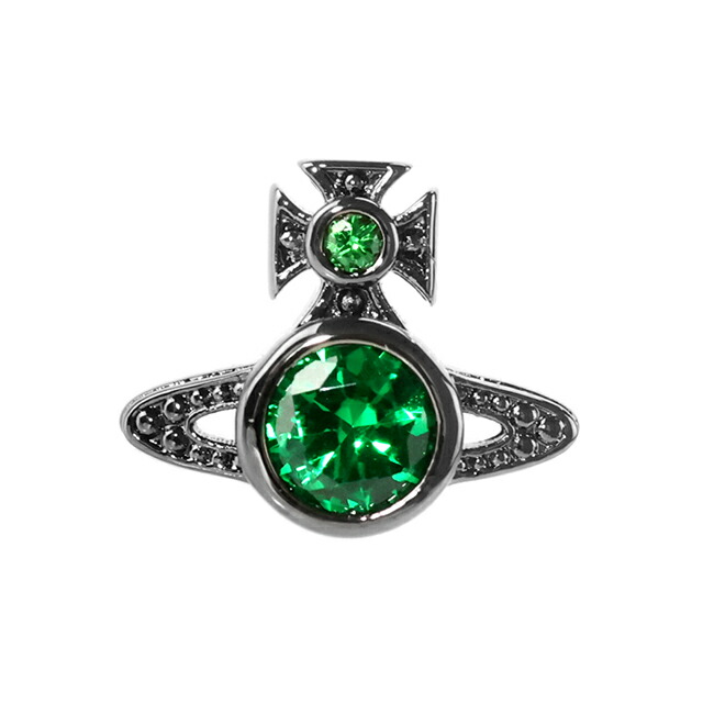 ヴィヴィアン ウエストウッド ピアス メンズ レディース ブランド Vivienne Westwood ロンドンオーブシングルピアス スタッド 片耳用 62010239 02S139 ガンメタル グリーン アクセサリー ビビアン