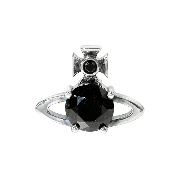 ヴィヴィアン ウエストウッド ピアス メンズ レディース Vivienne Westwood MAN レイナ REINA ロゴ スタッド 片耳用 6201032G 02Q140 ブラック シルバー アクセサリー ビビアン ジュエリー ブランド 高級 おしゃれ プレゼント 男性 実用的 かっこいい