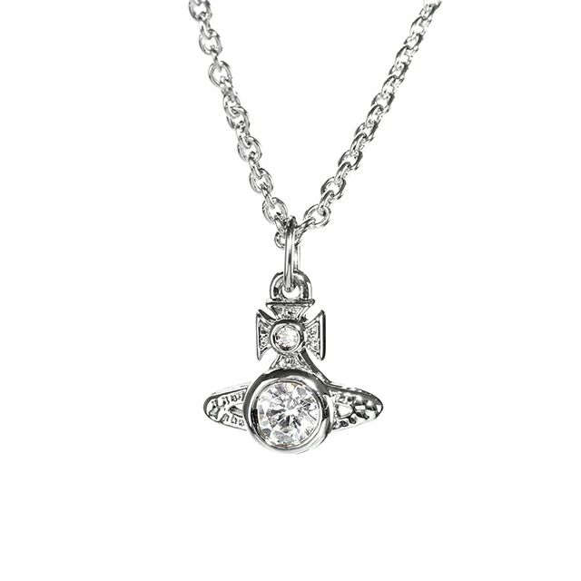 ヴィヴィアン ウエストウッド ネックレス レディース ブランド Vivienne Westwood ロンドン オーブ 真鍮 63020278-02P102 シルバー×クリア アクセサリー ビビアン